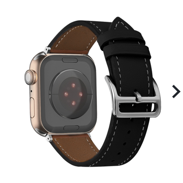Δερματινο Λουρακι Μαυρο για Apple Watch 38/40/41